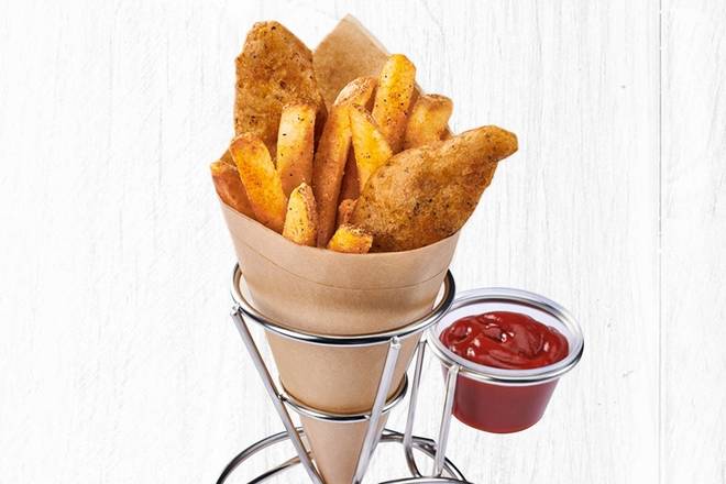 Order Kid’s Dippers – Hand-Battered Fish & Fries  food online from Rubio store, San Clemente on bringmethat.com