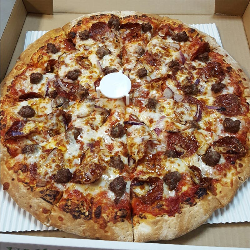 Order All Meat Pizza - Personal 8'' food online from What A Pizza store, Carmichael on bringmethat.com