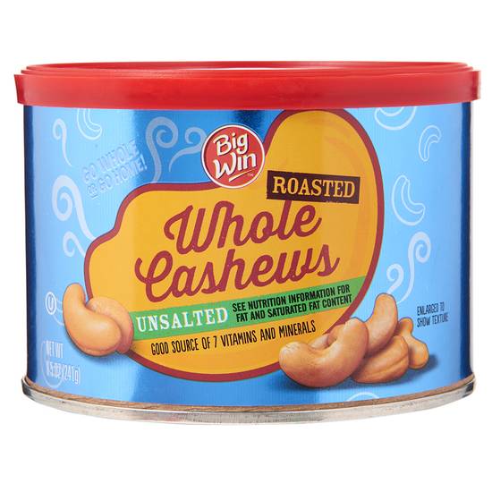 Order Big Win Whole Cashews Unsalted (8.5 oz) food online from Rite Aid store, Eugene on bringmethat.com