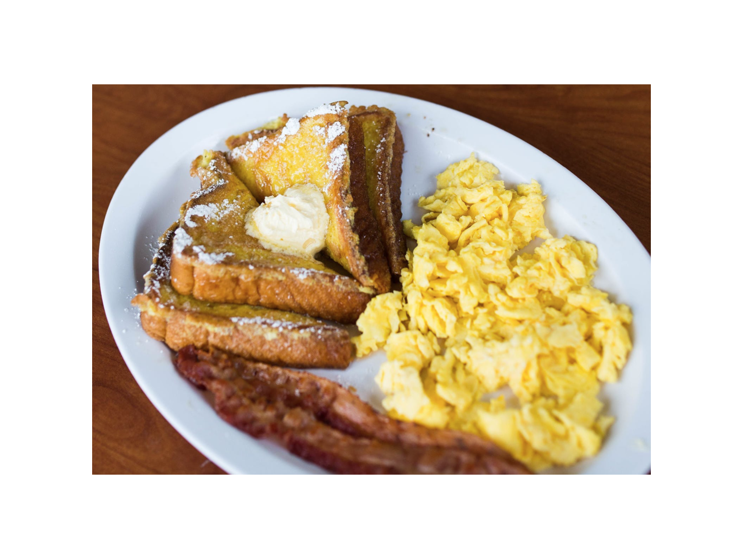 Order French Toast Breakfast Plate food online from Norm Famous Burgers store, Whittier on bringmethat.com