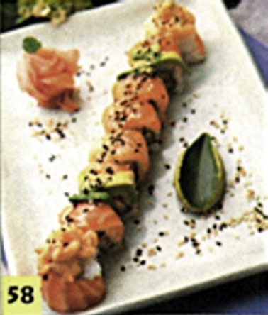 Order Salmon and Scallop Roll food online from Fuji Sushi store, Camarillo on bringmethat.com