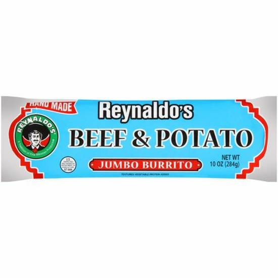 Order Reynaldo's Jumbo Burrito - Beef & Potato food online from IV Deli Mart store, Goleta on bringmethat.com