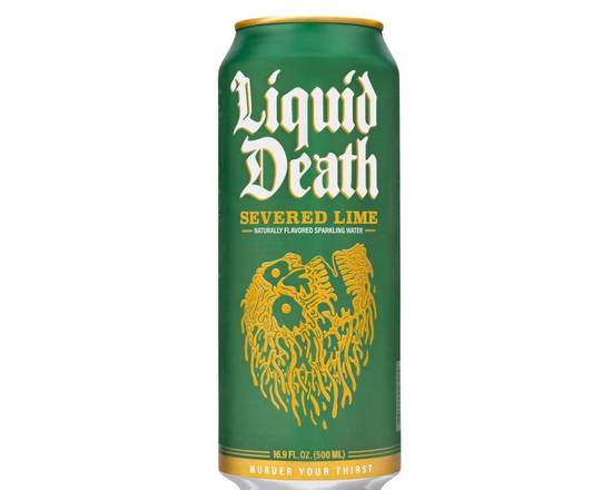 Order Liquid Deat h Sparkling Mountain Water Severed Lime 16.9oz Can food online from Starway Liquor store, Bell Gardens on bringmethat.com