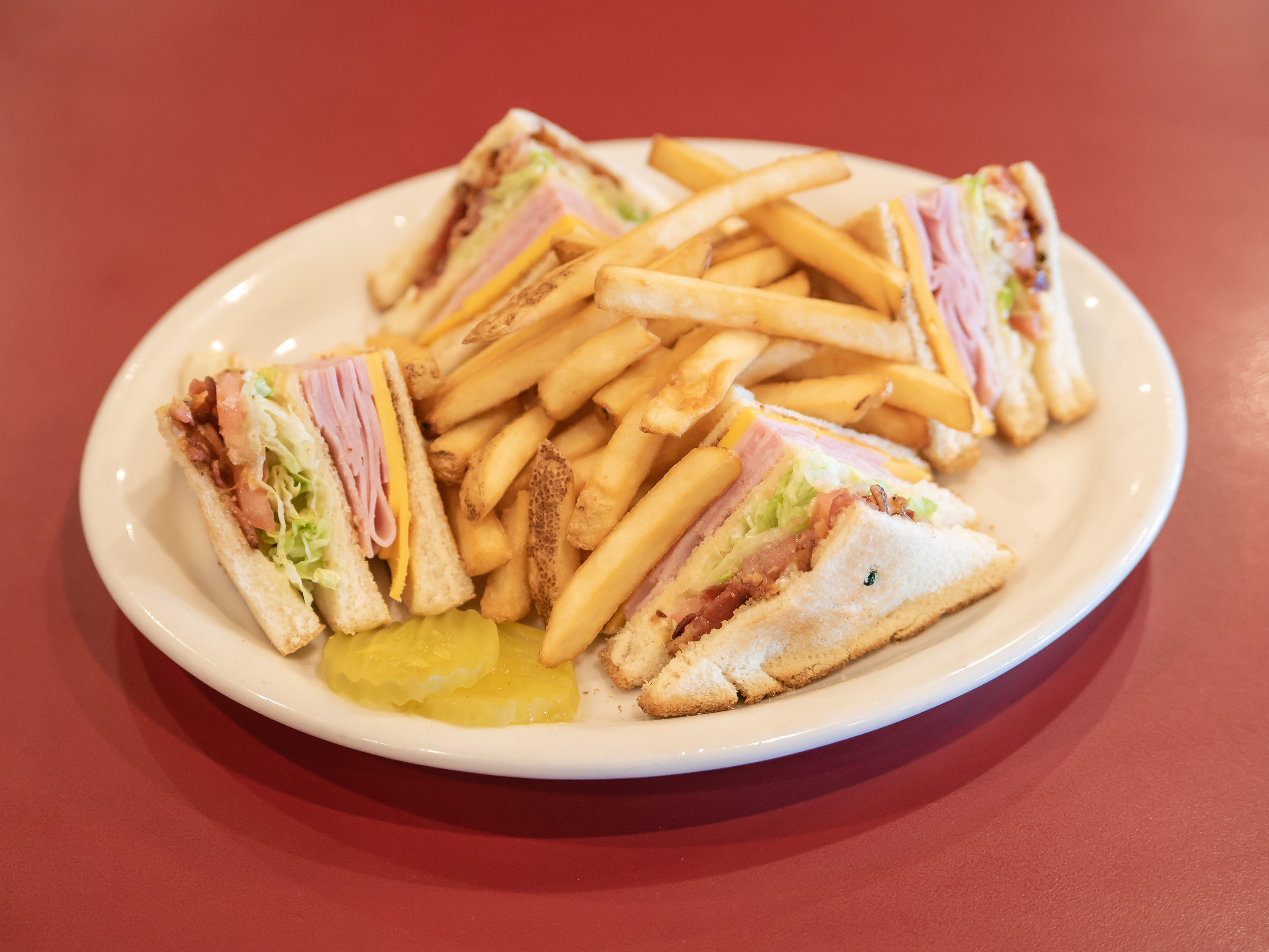 Order Mayberry Club Sandwich  food online from Mayberry Ice Cream Restaurant store, Winston-Salem on bringmethat.com