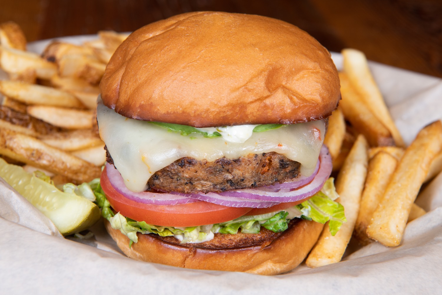 Order Veggie Burger food online from Crooked Pint store, Onalaska on bringmethat.com