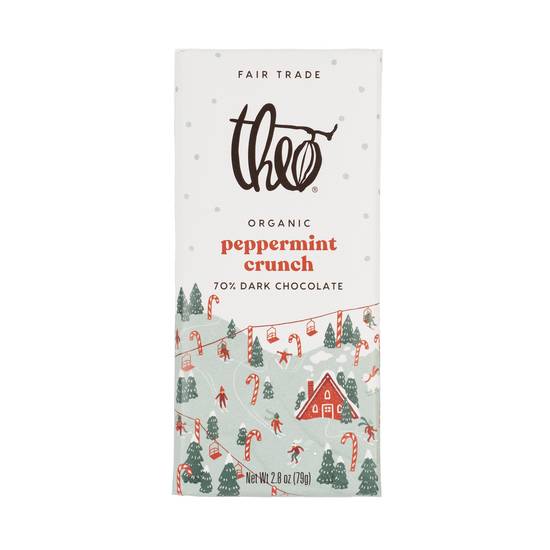 Order Theo Holiday Peppermint Crunch - 70% Dark, 2.8 oz food online from Bartell Drugs store, NORTH BEND on bringmethat.com