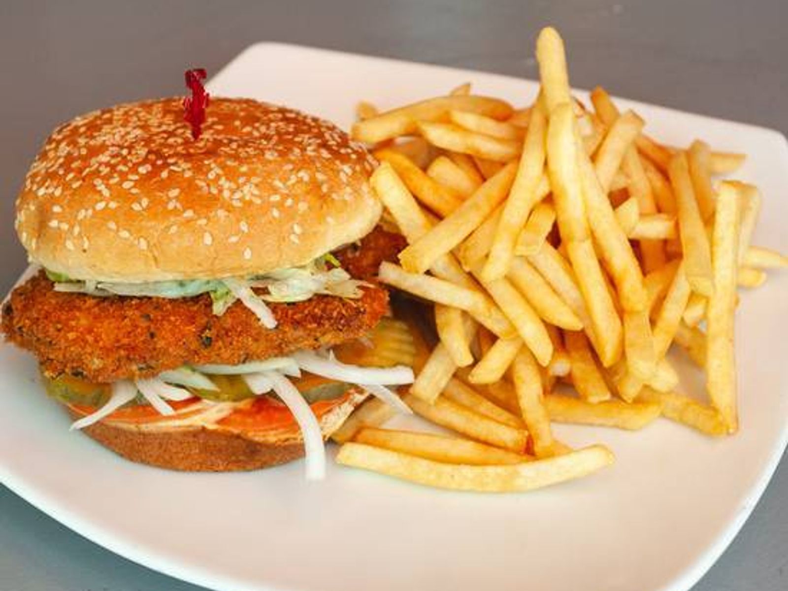 Order Schnitzel Burger food online from Shalom Grill store, Los Angeles on bringmethat.com