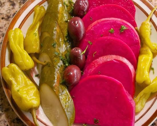 Order Assorted Pickles food online from Mediterranean Grill store, Athens on bringmethat.com