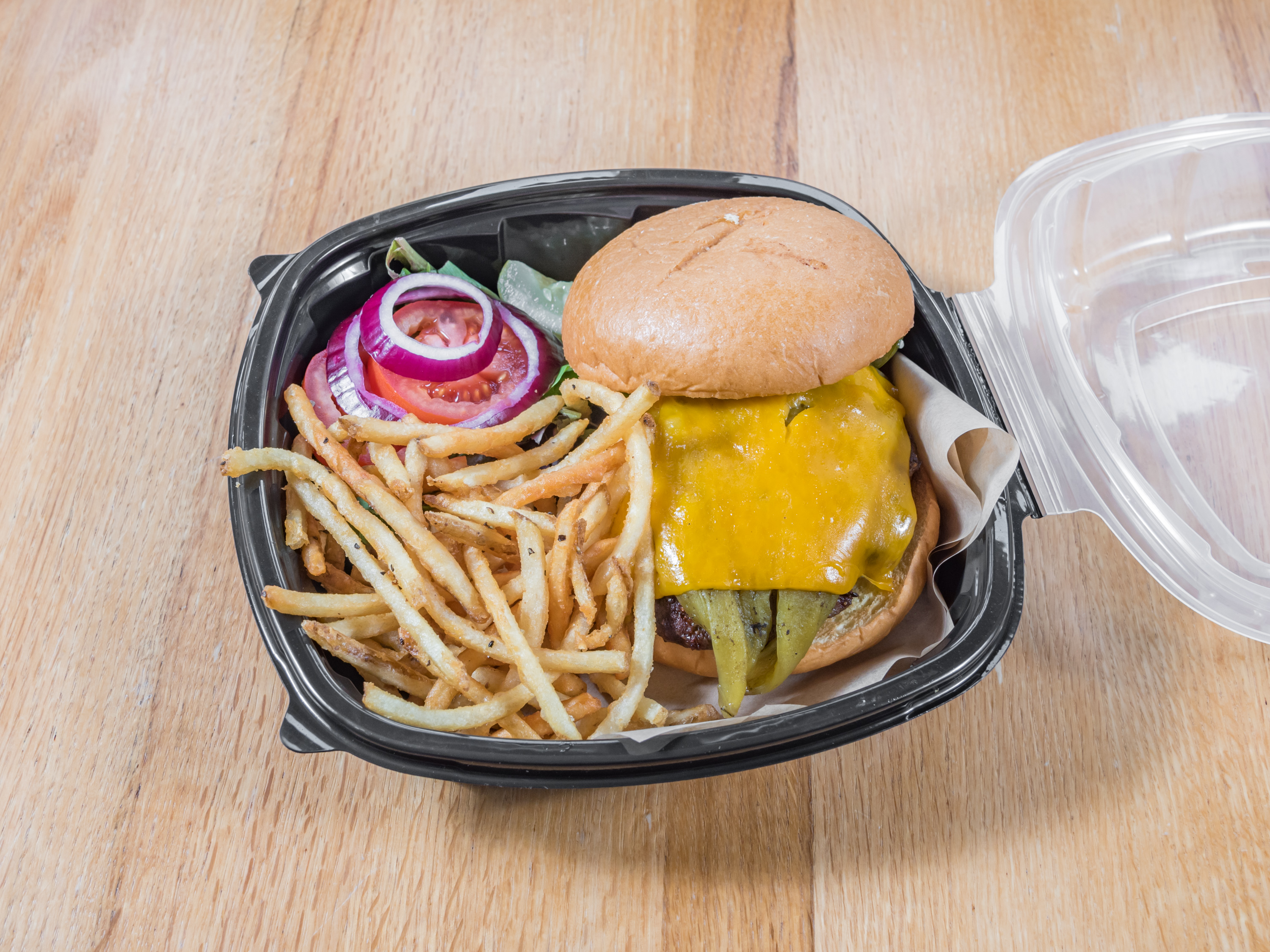 Order Green Chile-Cheese Burger food online from High Noon Restaurant & Saloon store, Albuquerque on bringmethat.com