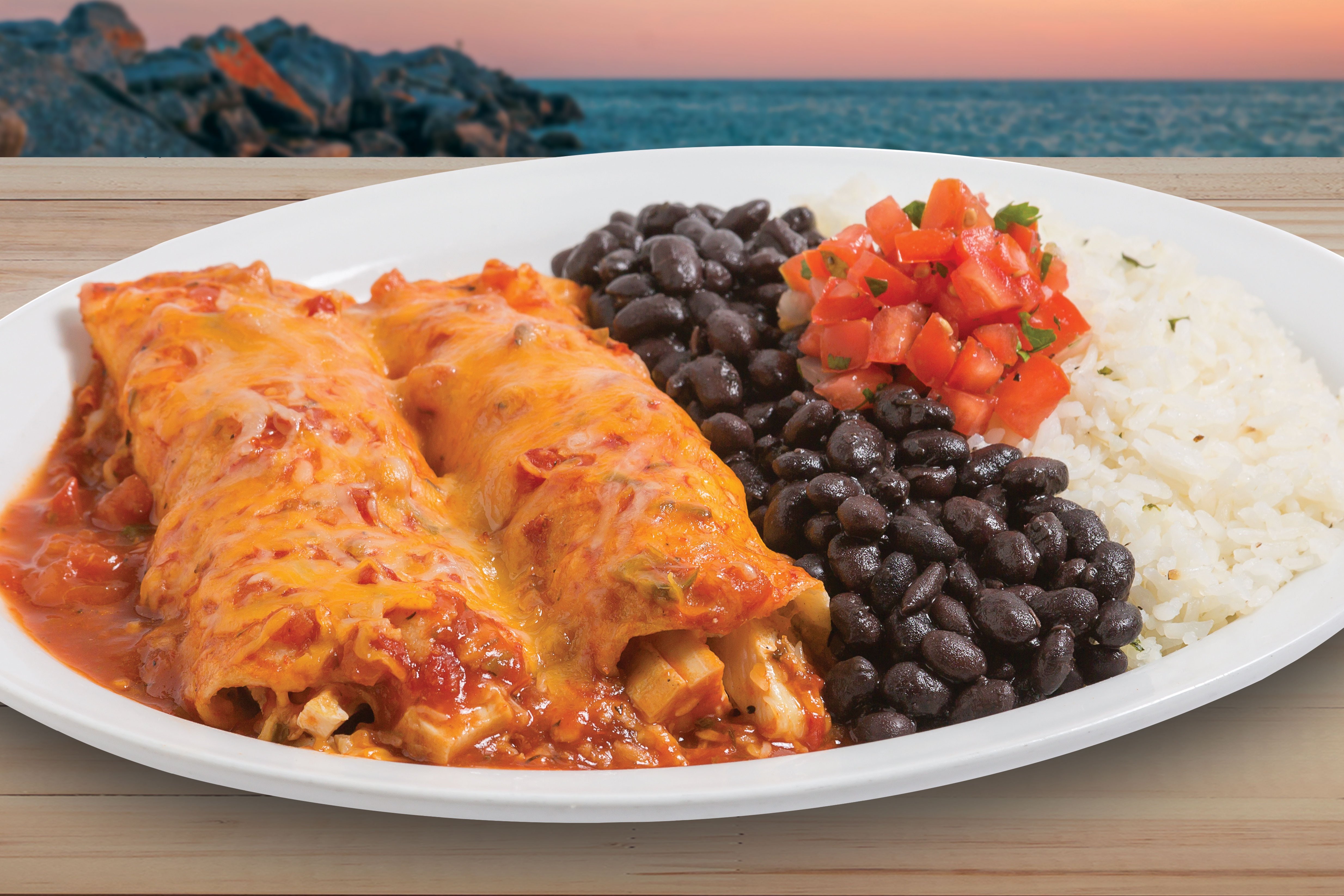 Order Two Enchilada Entrée. food online from Wahoo's store, Henderson on bringmethat.com