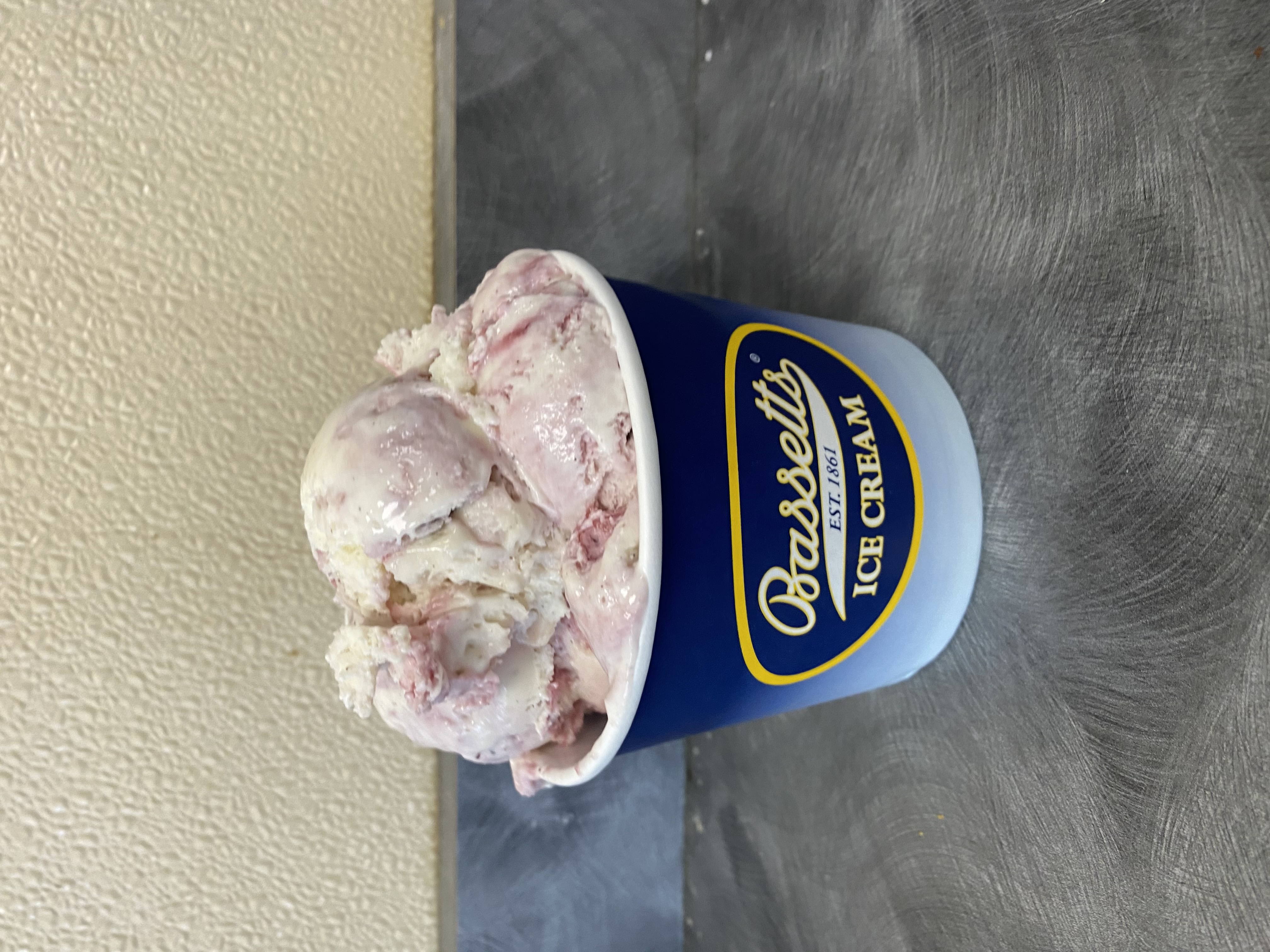 Order Bassett's Large Cup Strawberry Ice Cream food online from Philly Pretzel Factory store, Mt Ephraim on bringmethat.com