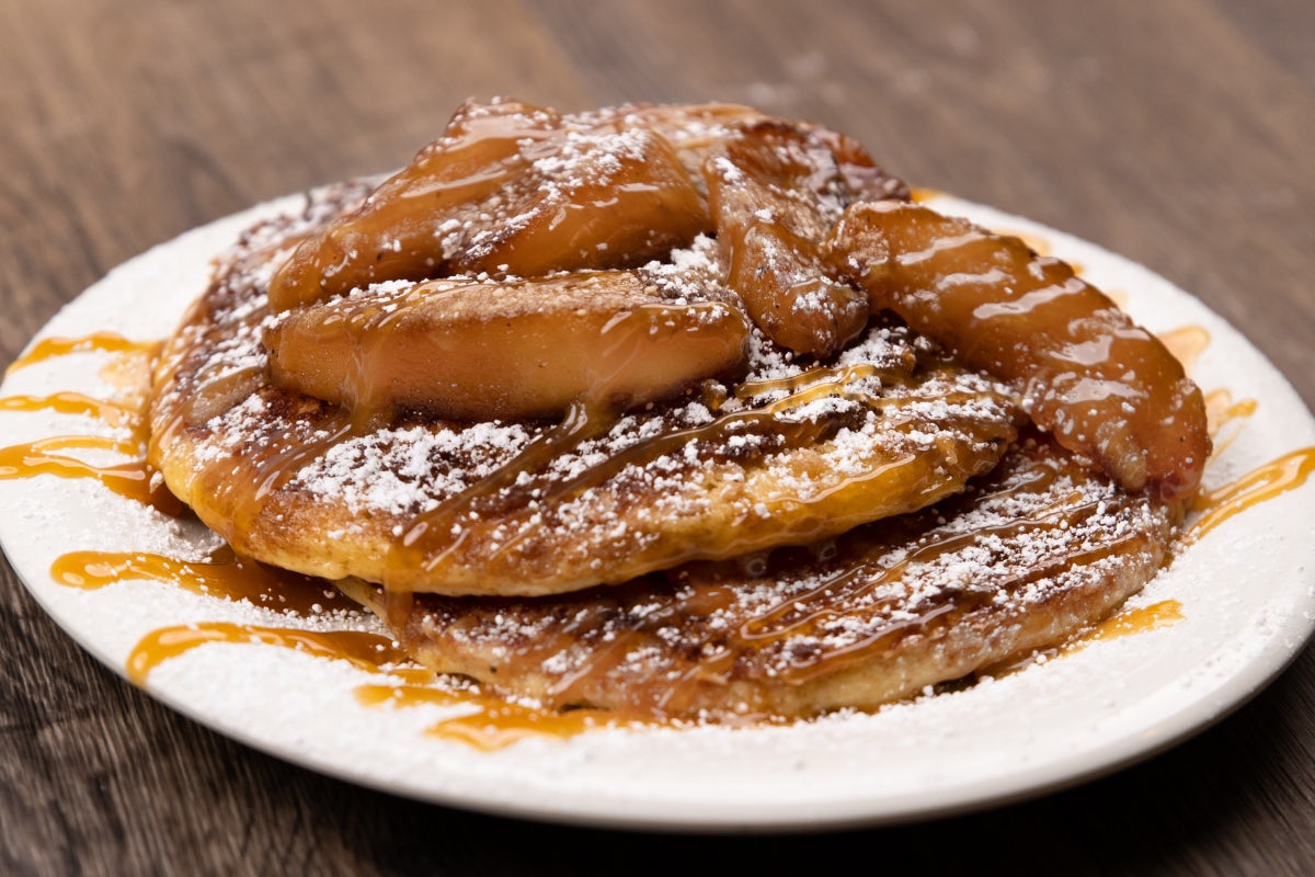 Order Caramel Apple Crisp Pancakes food online from Eggs Up Grill store, Summerville on bringmethat.com