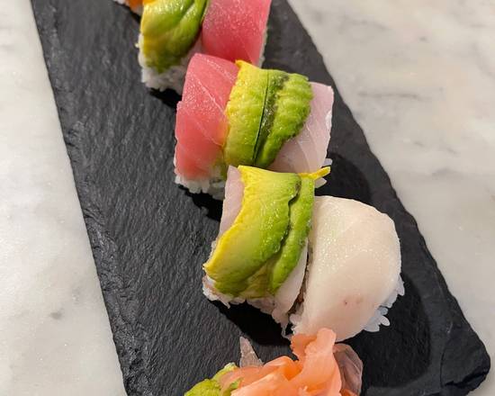 Order Rainbow Roll (Raw) food online from Ta Ca Sushi & Japanese Fusion store, Savannah on bringmethat.com