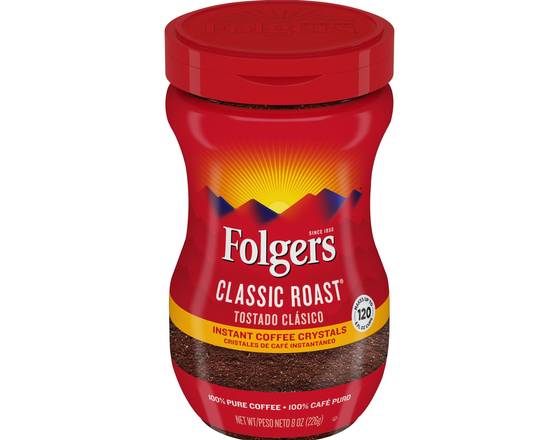 Order Folgers Classic Roast Instant coffee (8 oz) food online from Ctown Supermarkets store, Uniondale on bringmethat.com