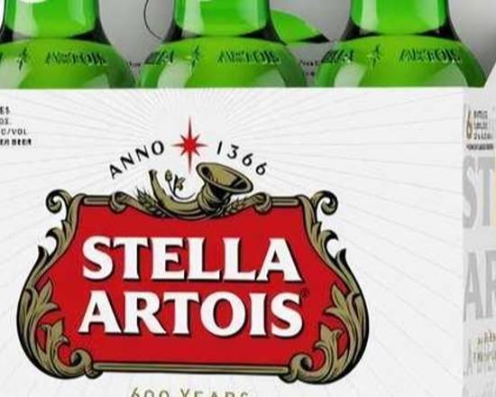 Order Stella Artois 6 Pack 11.2 oz Bottle food online from Shell store, Antioch on bringmethat.com