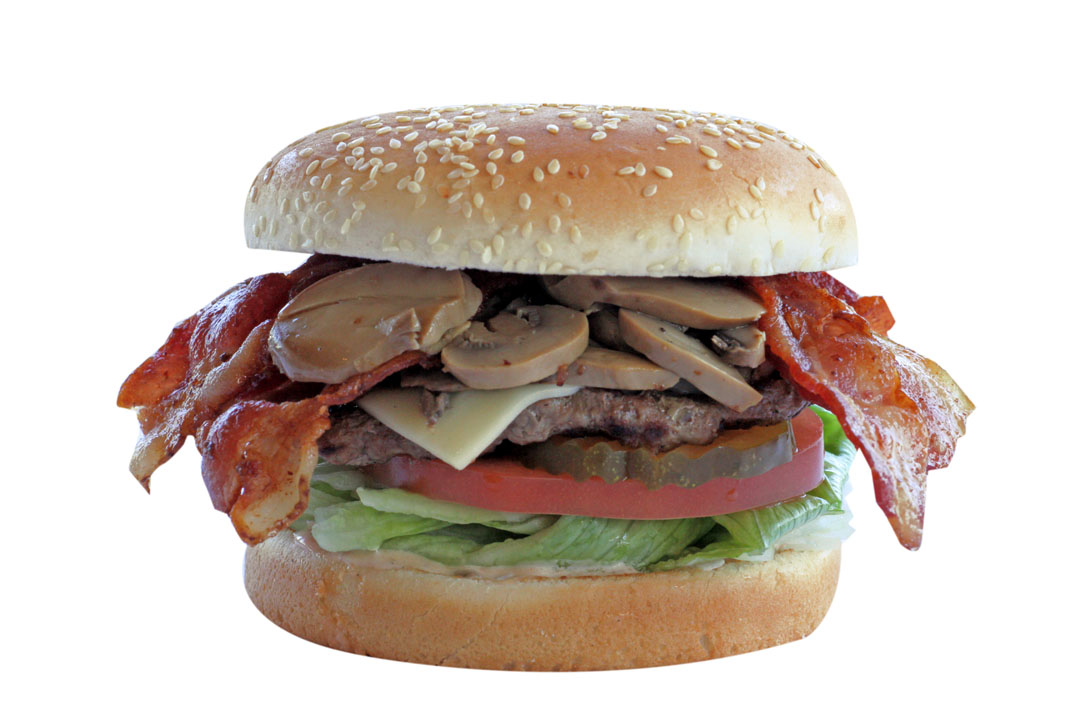 Order Mushroom Bacon Swiss Burger food online from Michael Super Burgers store, Whittier on bringmethat.com