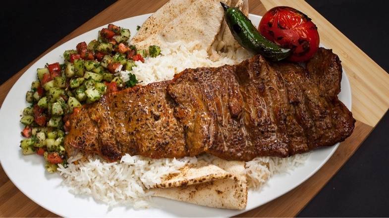 Order #16 Chelo Kabob Barg (Filet) food online from Massis Kabob store, Culver City on bringmethat.com