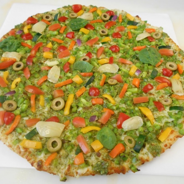 Order Garden Pesto Pizza food online from Magoos Pizza store, Campbell on bringmethat.com