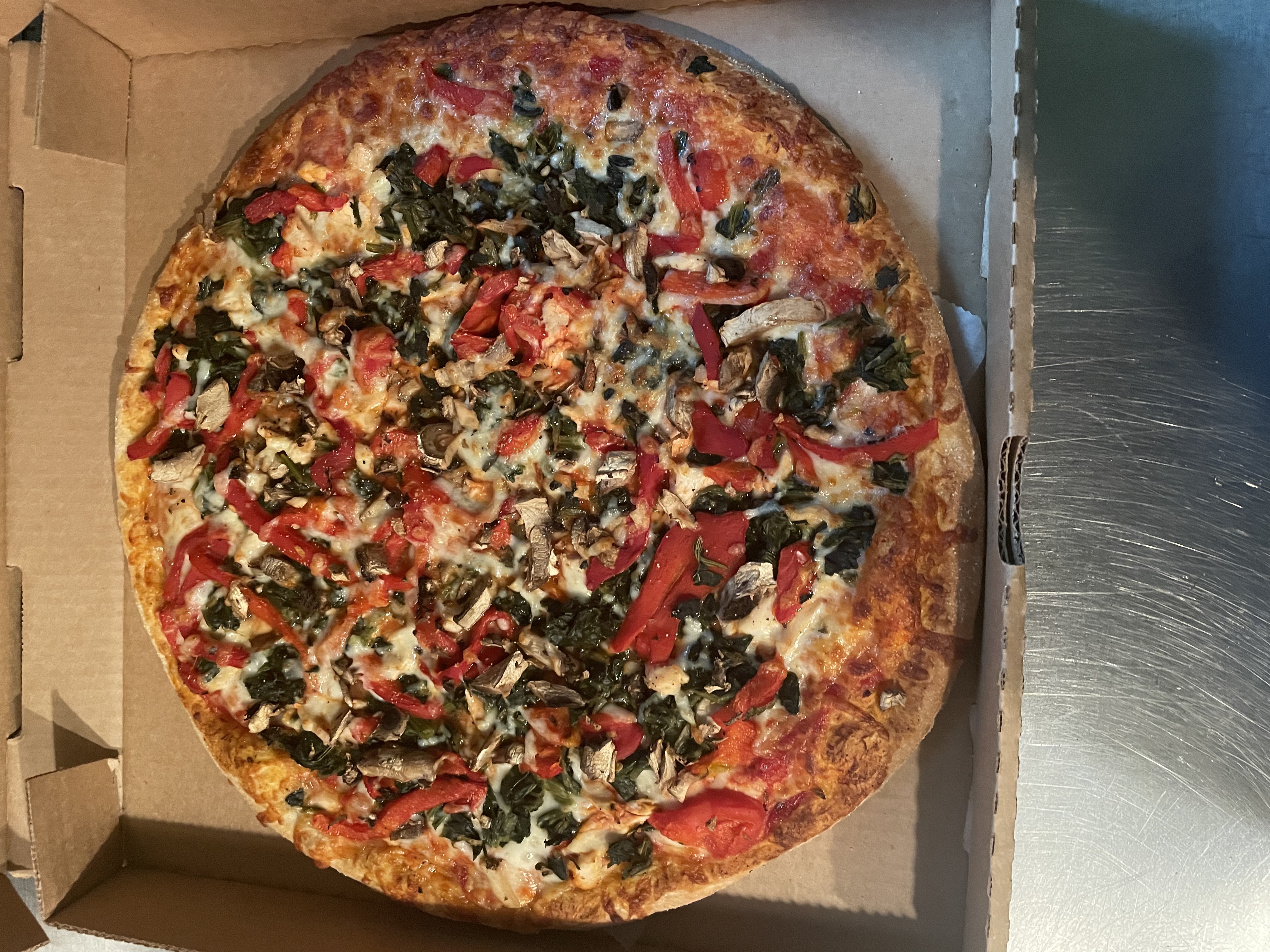 Order Chicken and Spinach Pizza food online from Express Pizza store, Pittsburgh on bringmethat.com