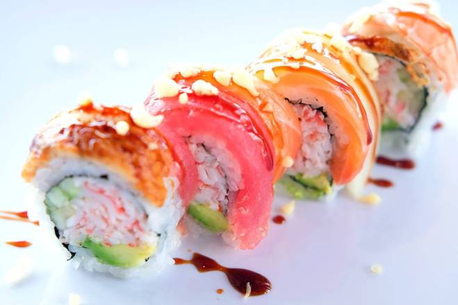 Order Over the Rainbow Roll food online from Awi Sushi store, Colorado Springs on bringmethat.com