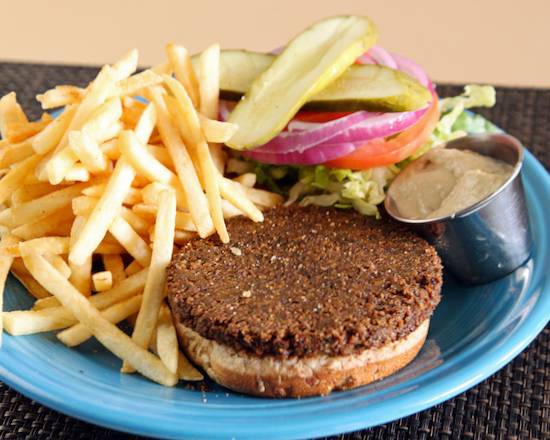 Order Falafel Burger food online from Barnaby Cafe store, Houston on bringmethat.com