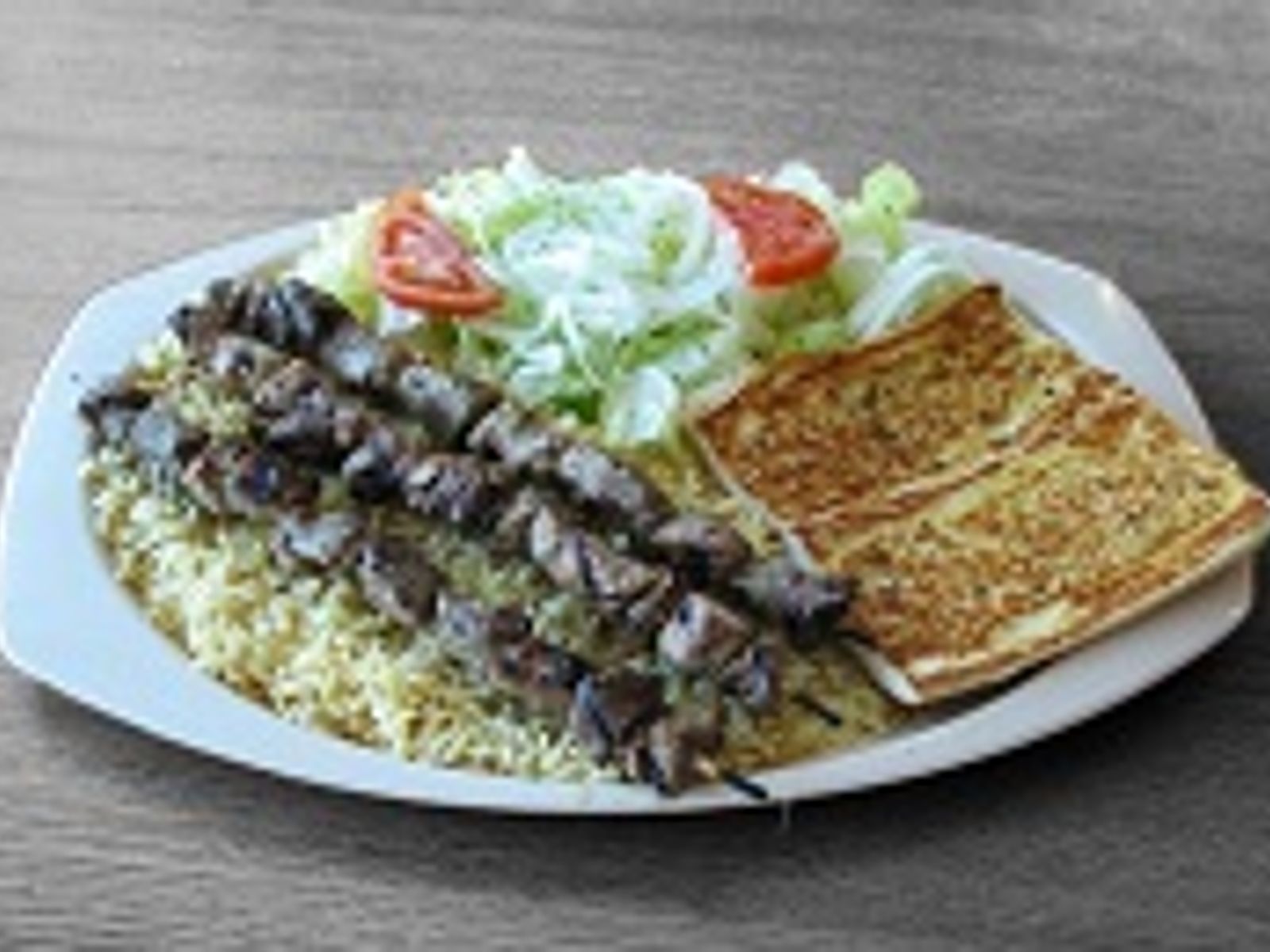 Order Souvlaki Plate food online from Squabs Gyros store, Melrose Park on bringmethat.com