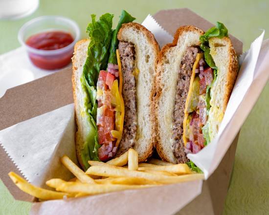 Order Cheese Burger food online from Sea Breeze Market & Deli store, Berkeley on bringmethat.com