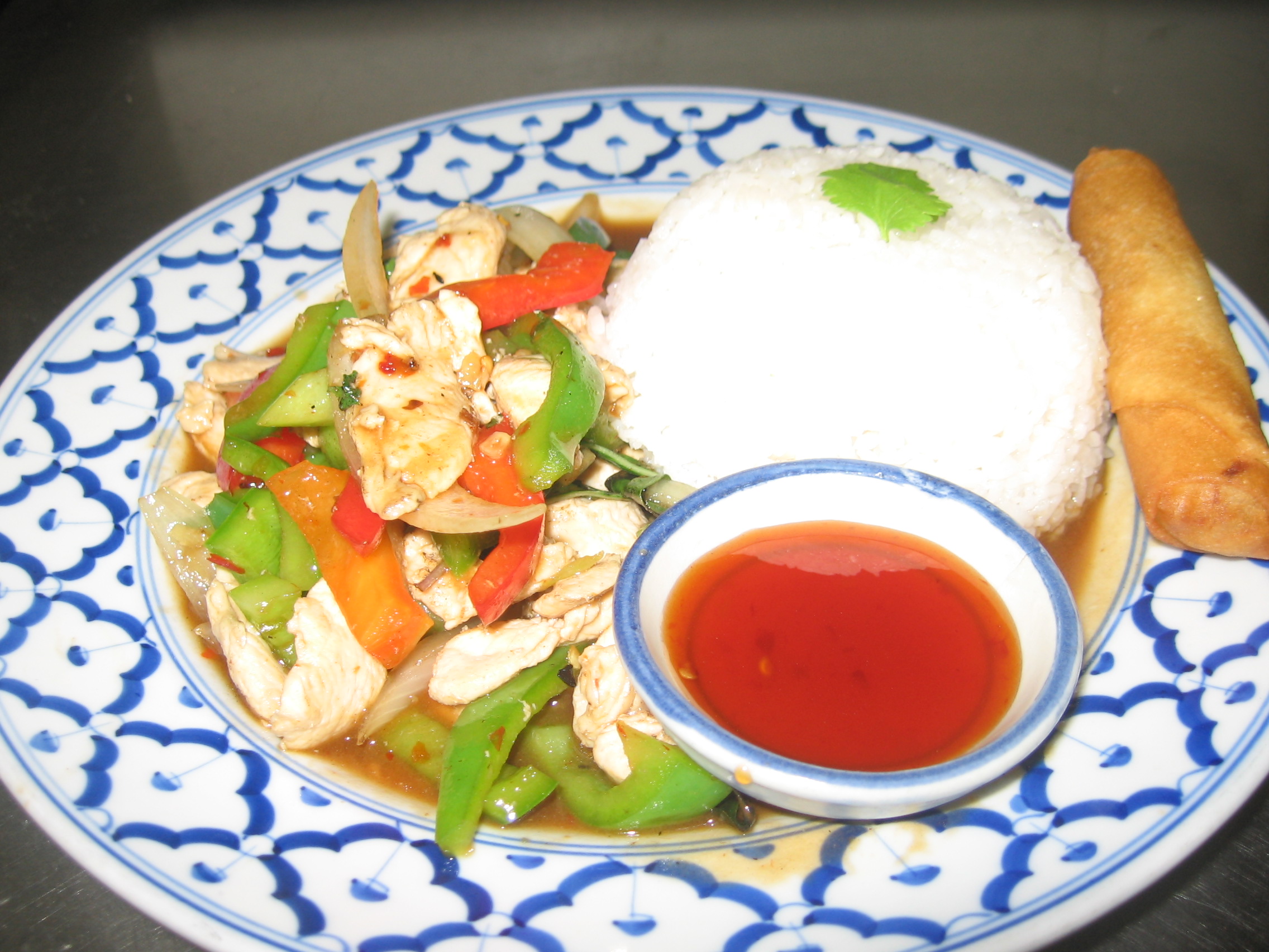 Order Pad Gra Pao (Thai Basil)* food online from Thai Orchid Restaurant store, ADDISON on bringmethat.com