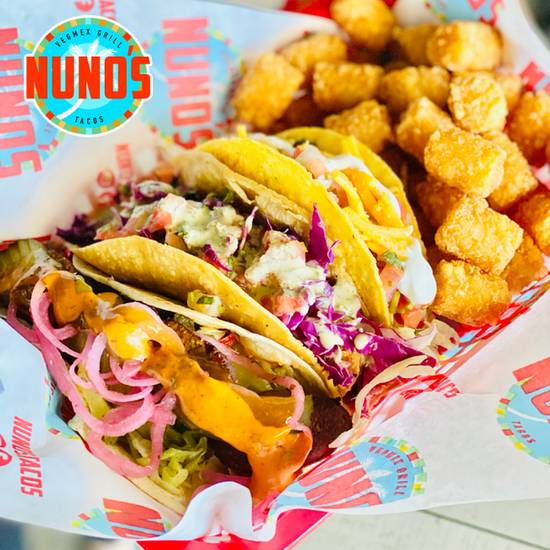 Order KENDRAS TACO PLATE food online from Nuno's Tacos & Vegmex Grill store, Dallas on bringmethat.com