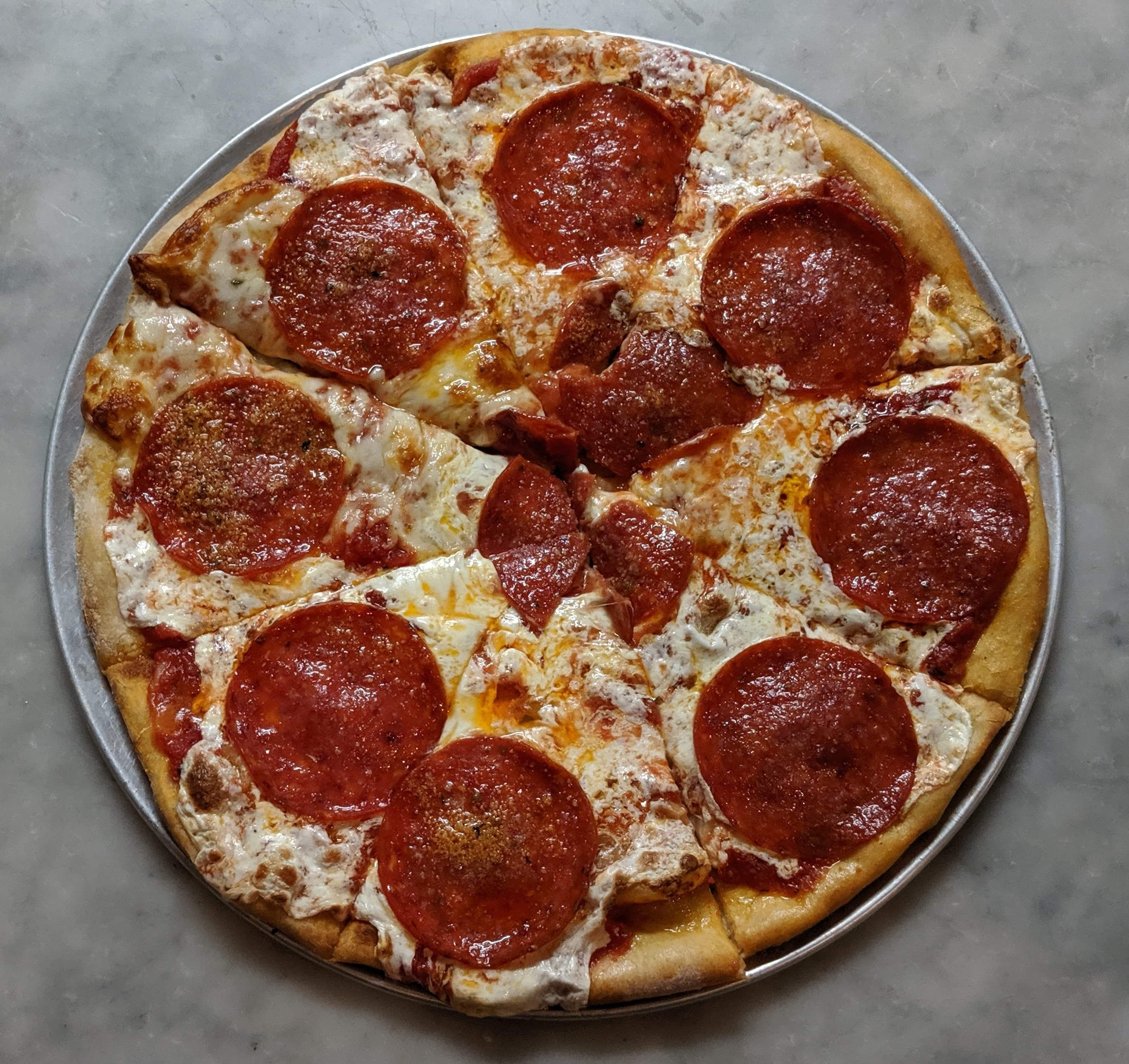 Order Pepperoni pizza food online from Hapgoods store, Mountain Lakes on bringmethat.com
