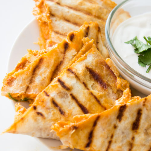 Order Buffalo Chicken Cheesesteak Quesadilla food online from Big Chefs Pizza store, Norwood on bringmethat.com