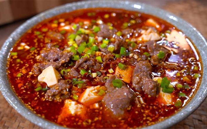 Order B1 Beef & Silken Tofu in Chili Oil 豆花牛 food online from Chengdu Famous Food store, Philadelphia on bringmethat.com