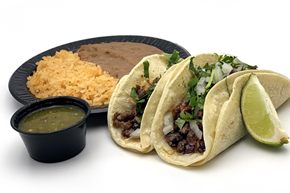 Order #1 Two Grande 6’ Meat Tacos food online from Javi Taco Shack store, Visalia on bringmethat.com