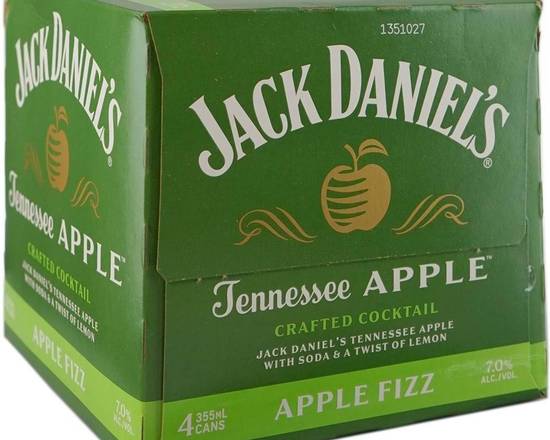 Order Jack Daniels Apple Fizz 4pk-12oz cans food online from Rocky Liquor store, Claremont on bringmethat.com