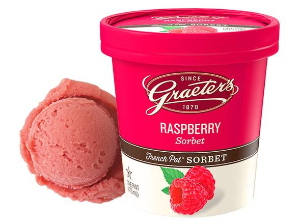 Order Raspberry Sorbet Pint food online from Graeter Ice Cream store, Lexington on bringmethat.com