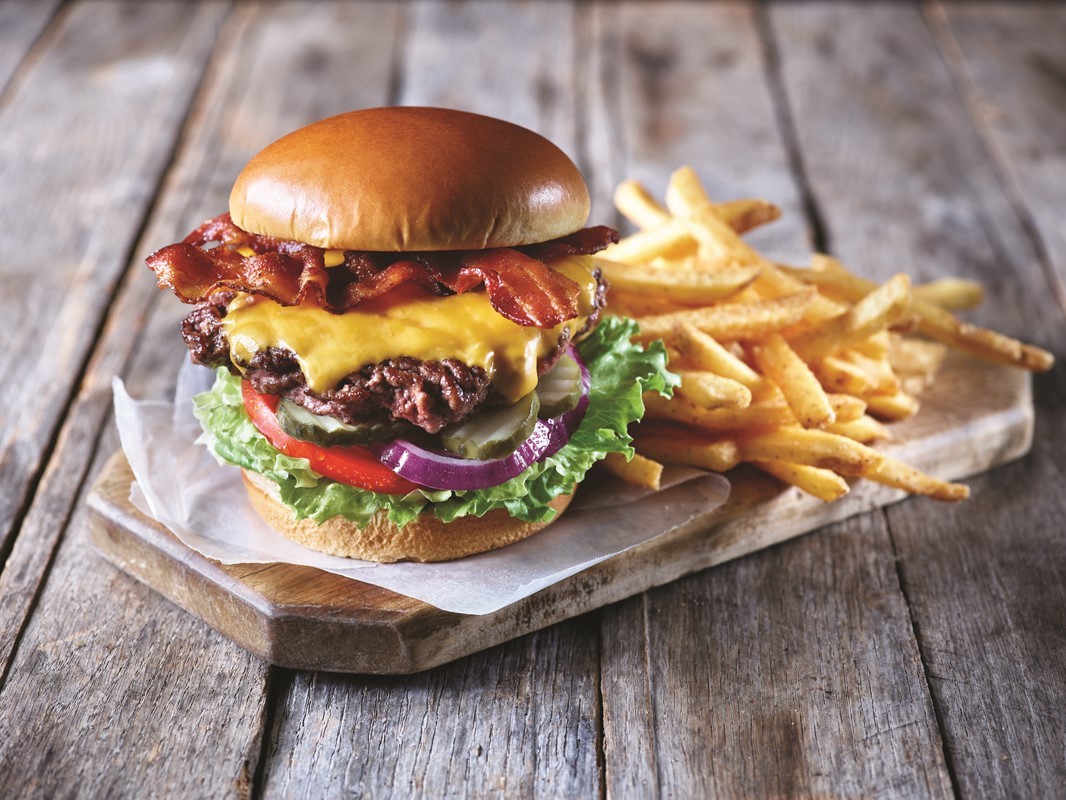 Order Bacon Cheese Burger food online from Neal Coffee Shop store, San Mateo on bringmethat.com