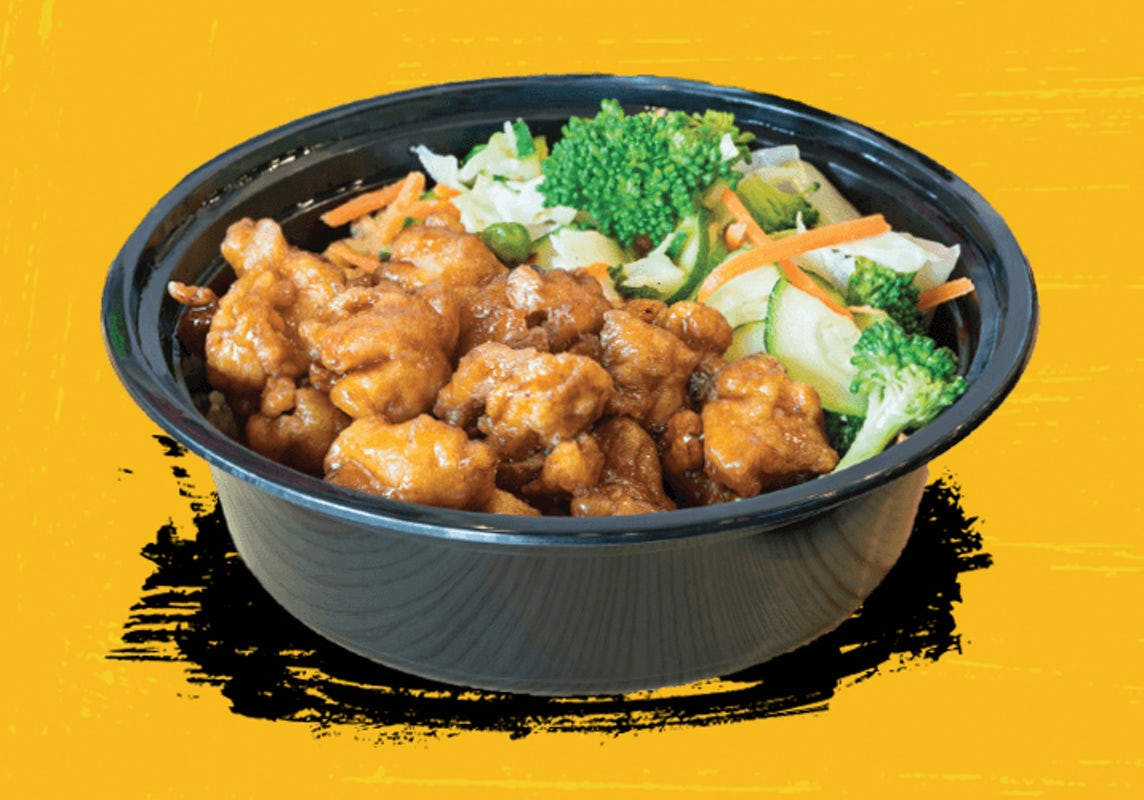 Order Orange Chicken Bowl food online from Teriyaki Madness store, Humble on bringmethat.com