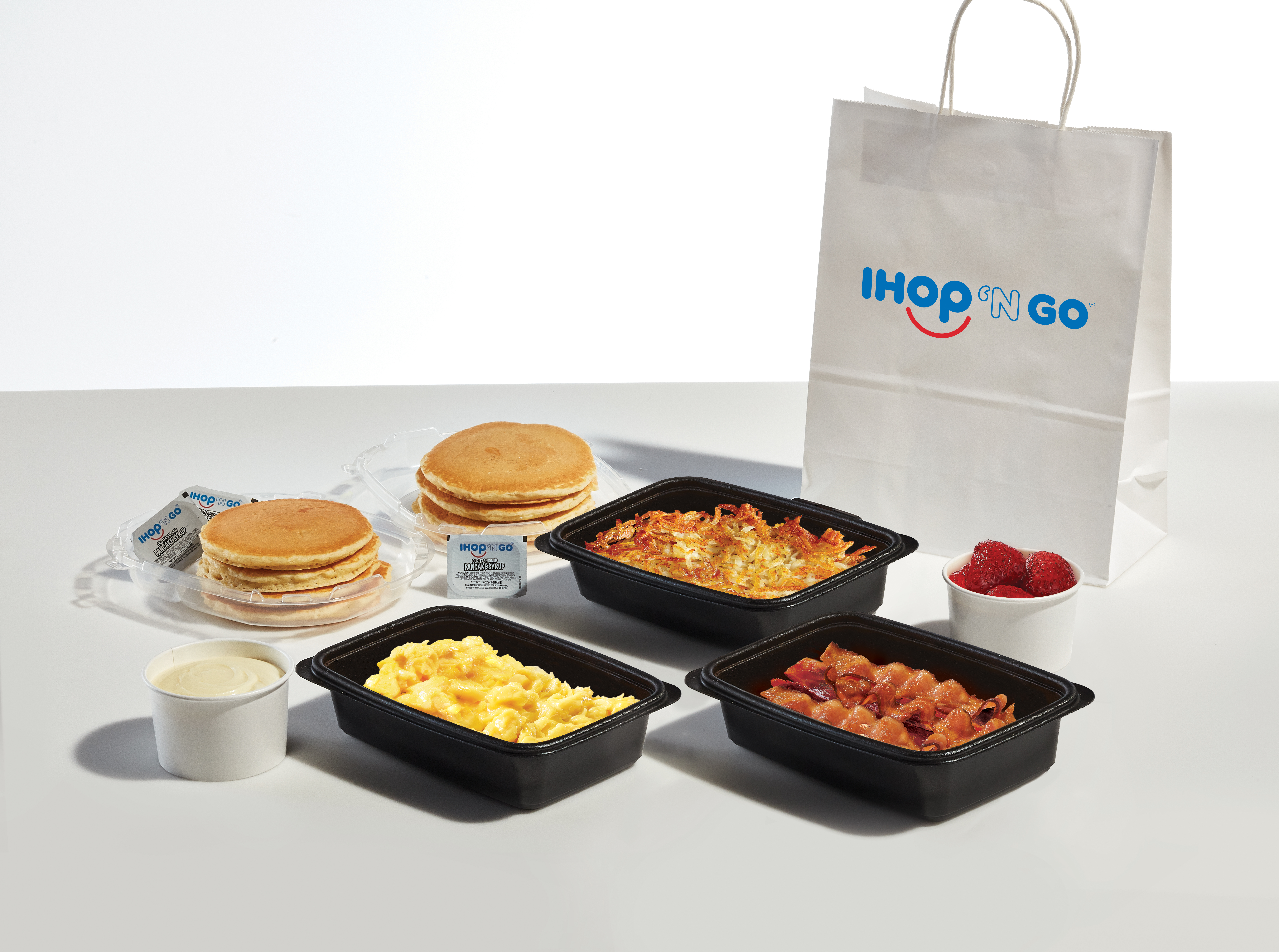 Order Pancake Creations Family Feast with Bacon food online from IHOP store, Rochester on bringmethat.com