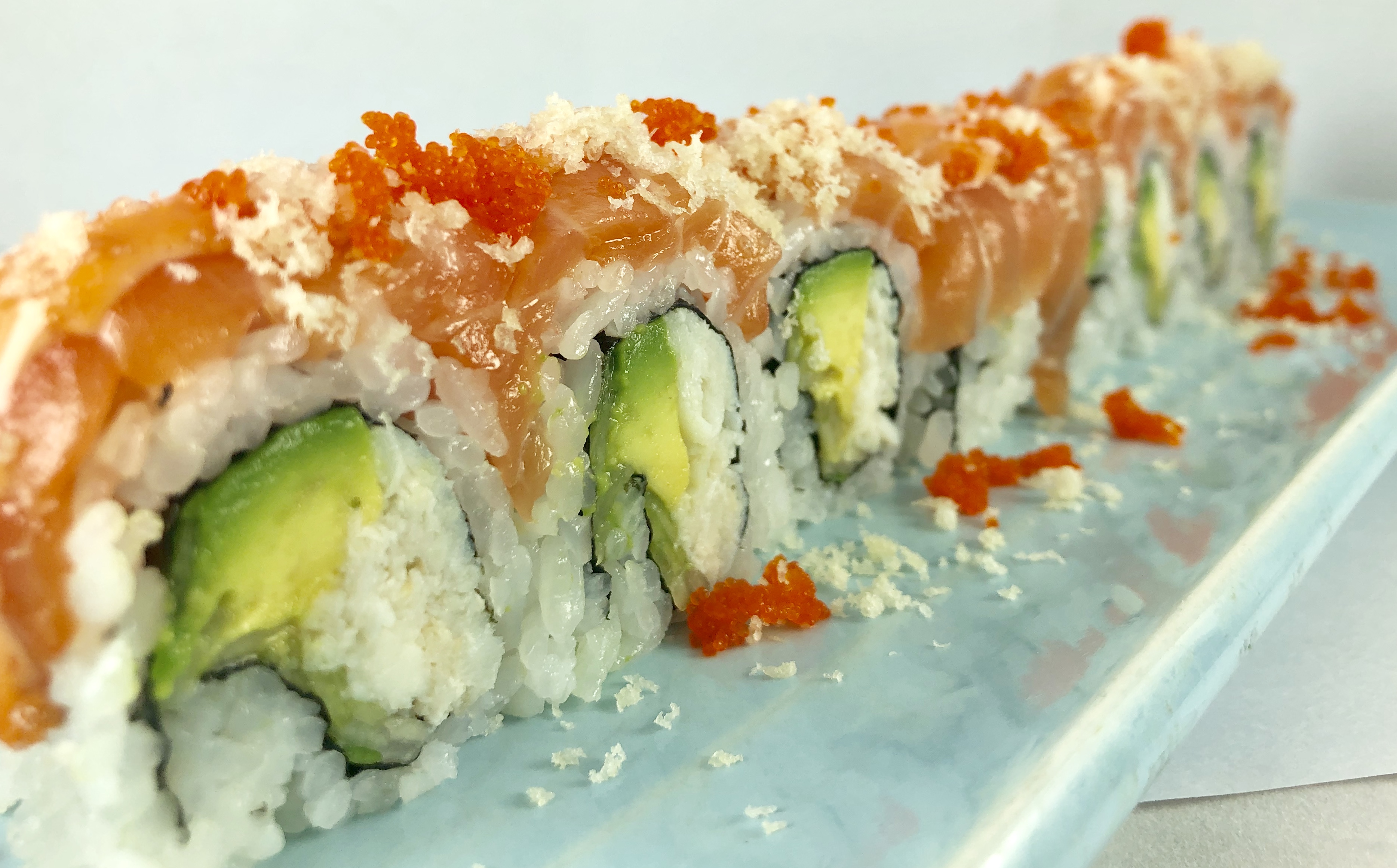 Order Salmon Temptation Maki food online from Blue Pacific Sushi Grill store, Lancaster on bringmethat.com