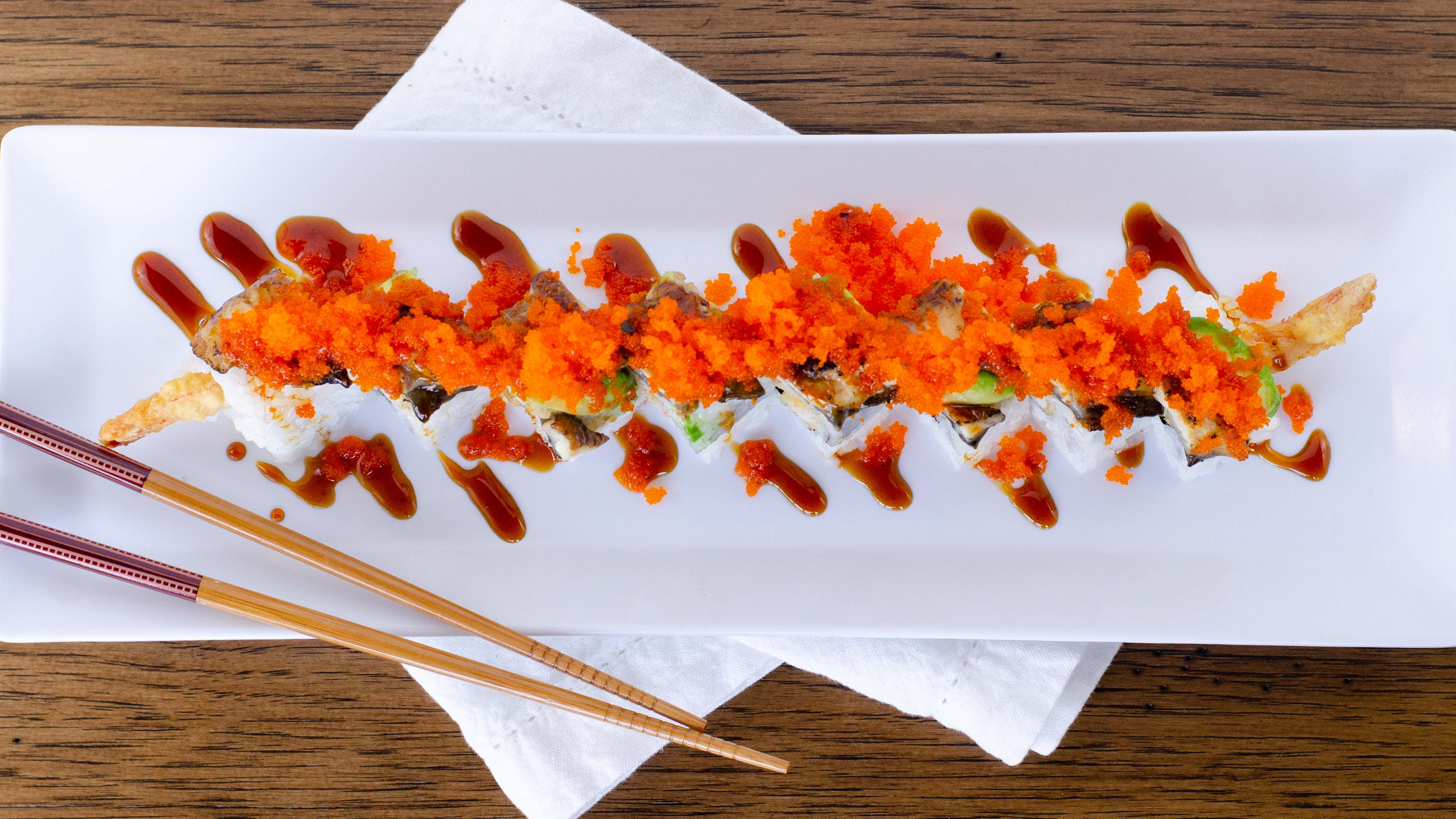 Order Dragon Roll food online from Sushi Track store, Beaverton on bringmethat.com