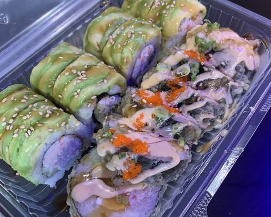 Order Dinner 2:Las Vegas & Caterpillar Roll with Miso Soup food online from Koya Sushi store, Whittier on bringmethat.com