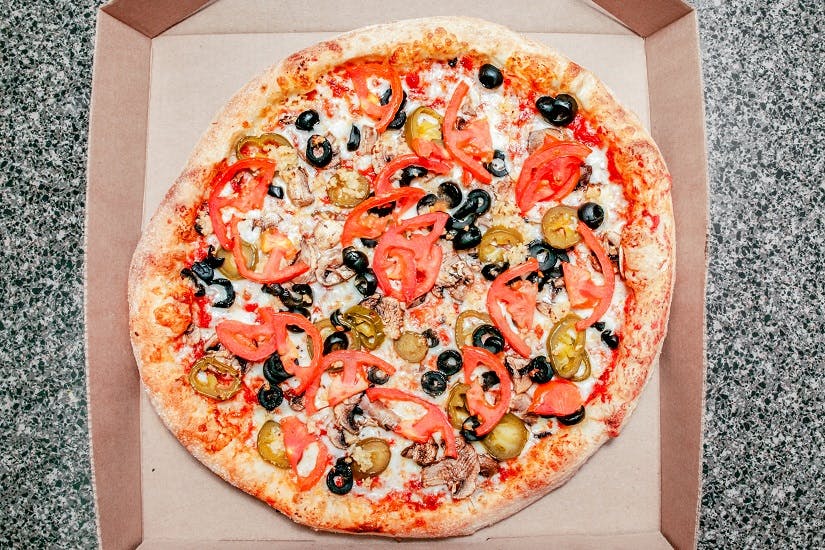 Order Veggie Amore Pizza - Medium 12'' food online from Roma Pizza Shop store, Durham on bringmethat.com