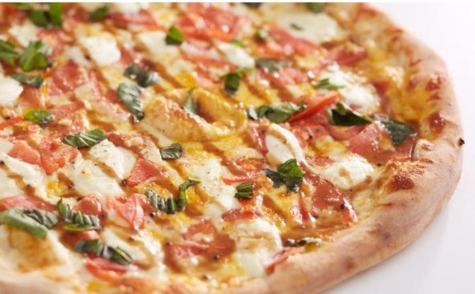 Order Tomato Caprese Pizza - Large 16" food online from Sal Pizza store, Laconia on bringmethat.com