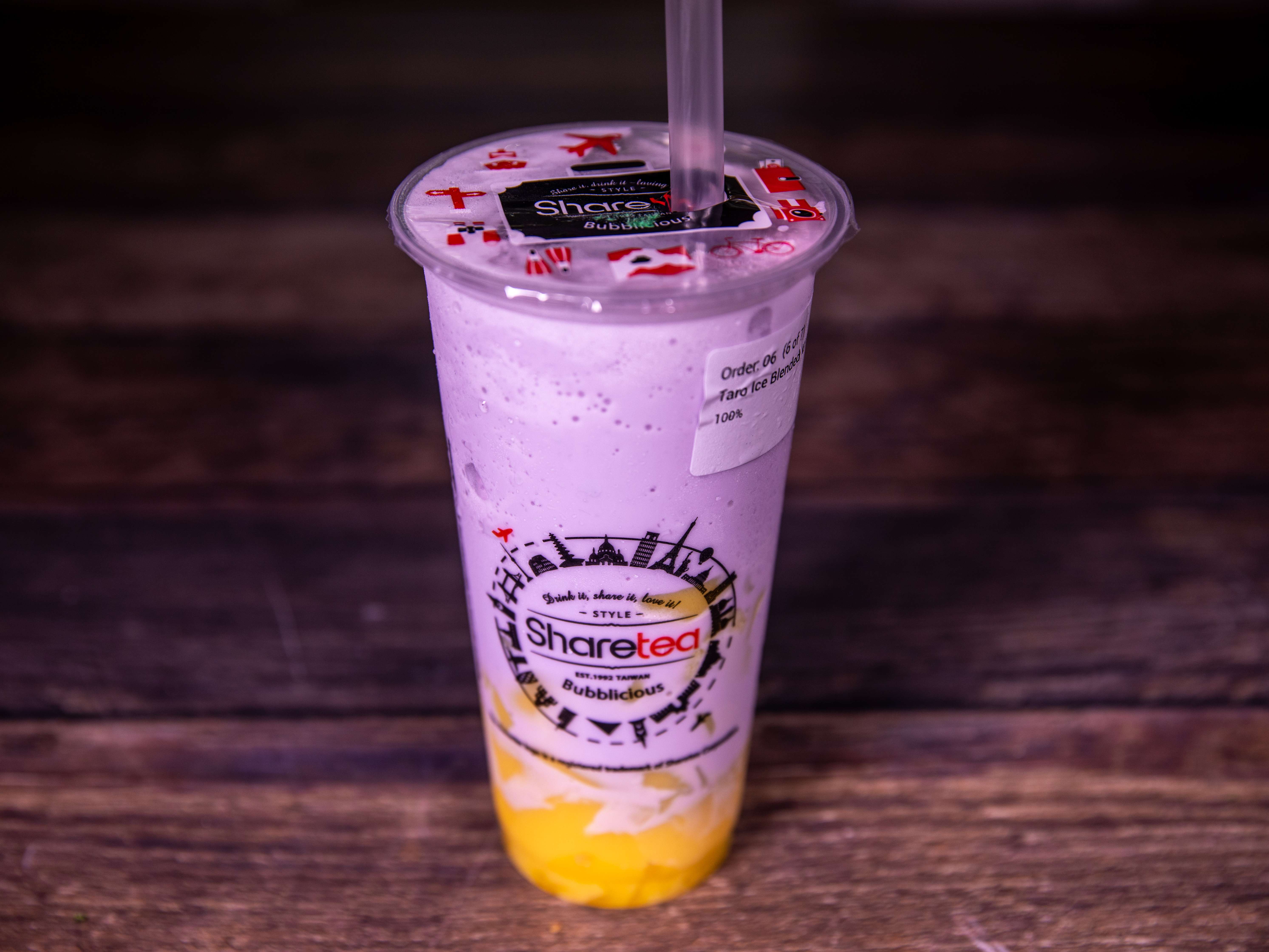 Order Taro Ice Blended with Pudding food online from Sharetea store, Carrollton on bringmethat.com