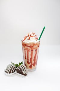 Order Specialty Cream Based Blended Frappe Strawberry Cream (12oz.) food online from Sweet Peas Play Cafe store, Kokomo on bringmethat.com