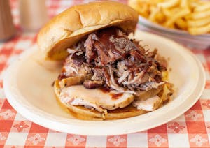 Order 2-Meat Sandwich food online from Hog Wild Pit Bar-B-Q store, Derby on bringmethat.com