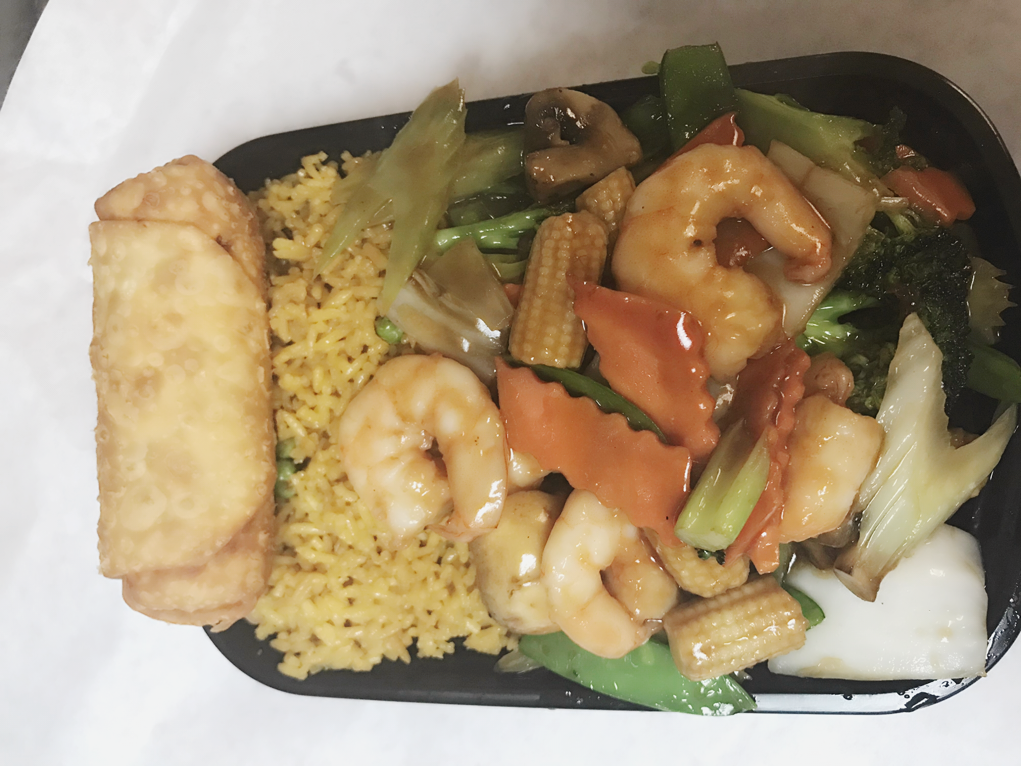 Order C16. Shrimp with Mixed Vegetables Combo Platter food online from China Cafe store, Greensboro on bringmethat.com