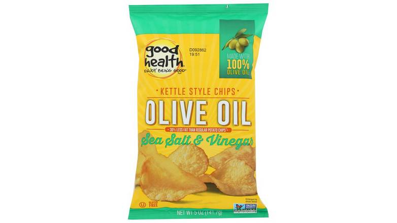 Order Good Health Kettle Chips Olive Oil Sea Salt & Vinegar food online from Exxon Constant Friendship store, Abingdon on bringmethat.com