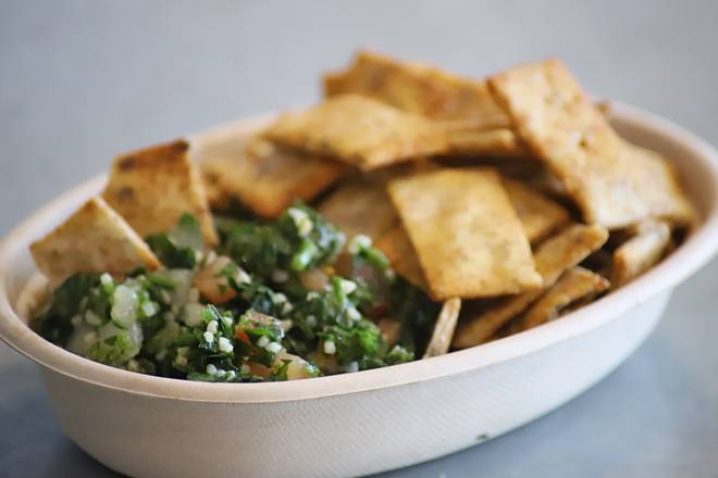 Order Tabbouleh & Pita Chips food online from Jj Fresh From Scratch store, Orlando on bringmethat.com