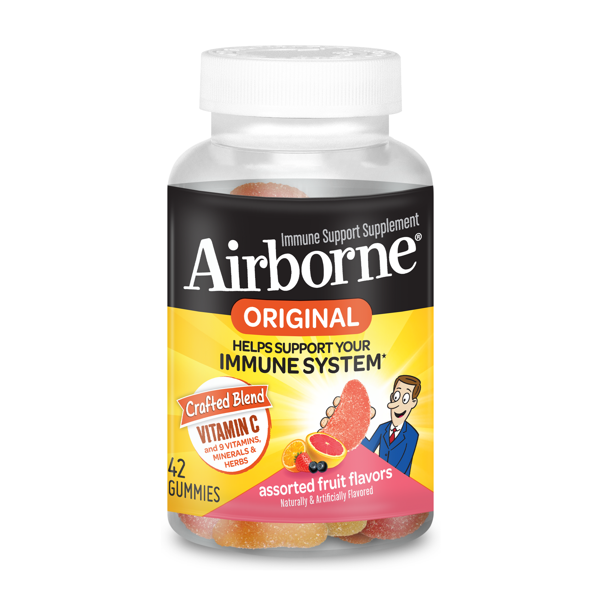 Order Airborne Immune Support Supplement Gummies, Assorted Fruit - 42 ct food online from Rite Aid store, CORNING on bringmethat.com